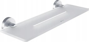 Nimco Unix rozsdamentes acél fürdőszobai polc lyukakkal, szálcsiszolt rozsdamentes acél, 40 cm 44_