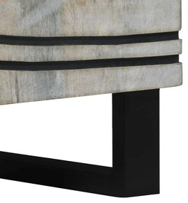 Éjjeliszekrény Fehér és fekete 50 x 33 x 60 cm tömör mangófa