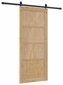 Csúszó Ajtó Természetes és fekete 86 x 198.5 cm