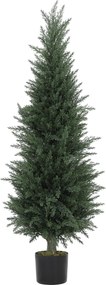 HOMCOM Nagy Mesterséges Ciprus 120 cm Mesterséges Növény, Mesterséges Növények Cserépben, UV-álló Mesterséges Ciprus Fa Dekoráció a Nappaliba, Hálószo