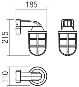 Redo 90207 - Kültéri fali lámpa CAGE 1xE27/28W/230V IP44 fekete