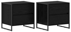 vidaXL Éjjeli asztal 2 pcs Fekete tölgy 50 x 39.5 x 50 cm Faanyag