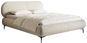 Franciaágy 180 cm Octave 180 (ágyráccsal) (tárolóhellyel) (világos bézs + fekete). 1099991