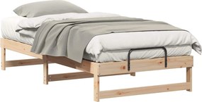 vidaXL Ágykeret Barna 90 x 200 cm Tömör fenyőfa