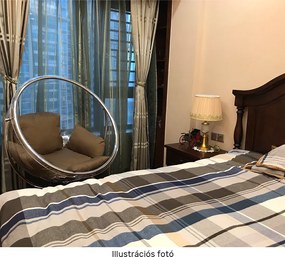 Függő fotel állvánnyal, átlátszó/arany/szürke, BUBBLE NEW TYP 2