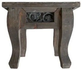 Vintage asztalka, áttört fém motívum 20x20x19 cm