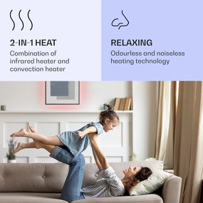 Klarstein Mojave 500 smart, infravörös hősugárzó 2 az 1-ben, konvektor, 60 x 60 cm, 500 W, RGB világítás