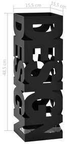 fekete acél esernyőtartó DESIGN&quot; felirattal &quot;