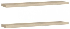 2 db tölgyszínű MDF fali polc 120 x 23,5 x 3,8 cm