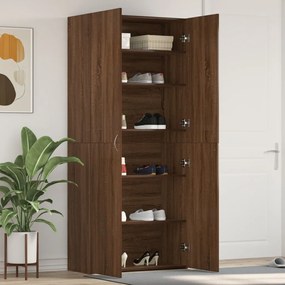 Cipőszekrény Barna Tölgy 80x35,5x180 cm Mérnöki Fa