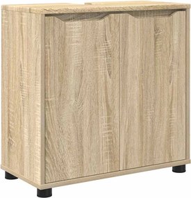 vidaXL Fürdőszoba mosdószekrény Sonoma tölgy 60 x 30 x 60 cm Faanyag