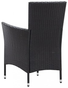 7 részes fekete kültéri polyrattan étkezőgarnitúra
