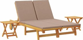 vidaXL Napozó párnával Tópszínű Tömör Akácfa