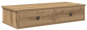Falipolc fiókokkal artisian tölgy 80x31x17 cm műszaki fa