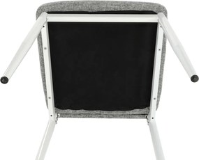 Étkezőszék, világos szürke szövet/fehér fém, COLETA NOVA