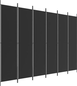 vidaXL 6 paneles fekete szövet térelválasztó 300x220 cm