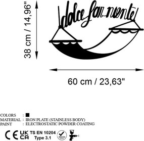 Dolce fém fali dekoráció, 60×38 cm