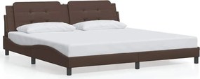 vidaXL barna műbőr ágykeret matrac nélkül Zadar 200 x 200 cm