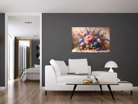 Kép - Asztal tele virágokkal (90x60 cm)