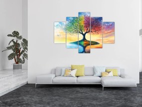 Kép – Évszakok festett fája (150x105 cm)