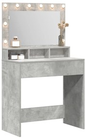 Sminktükör LED Fénnyel Beton Szürke 79x41x135 cm