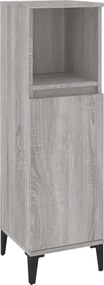 vidaXL szürke sonoma színű szerelt fa fürdőszobaszekrény 30x30x100 cm