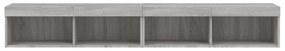 2 db szürke sonoma színű TV-szekrény LED-ekkel 100x30x30 cm