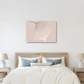 Üveg kép - Bézs színű levelek N⁰2 (70x50 cm)