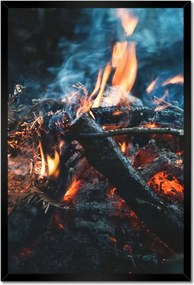 Poszterek keretben 40x60 Tűz az éjszakában az erdőben