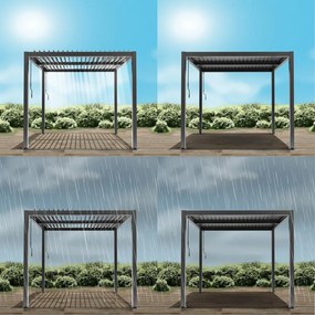 Alumínium bioklimatikus pergola lamellákkal 4 x 4 M