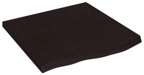 sötétbarna kezelt tömör tölgyfa fali polc 60x60x(2-4) cm
