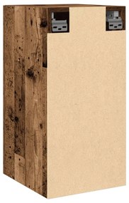 2 db antik fa színű szerelt fa TV-szekrény 30,5 x 30 x 60 cm