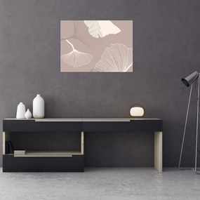 Üveg kép - Bézs színű levelek N⁰1 (70x50 cm)