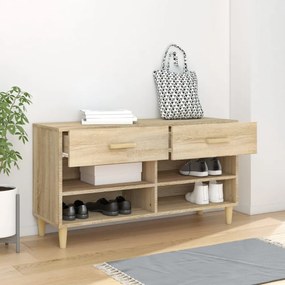 sonoma-tölgyszínű szerelt fa cipőszekrény 102x35x55 cm