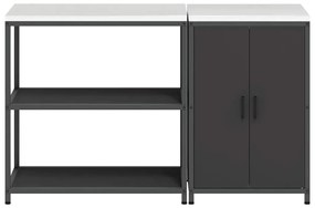 Konyhai Tároló Készlet polcokkal 2 pcs Fekete 150 x 50 x 92 cm