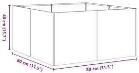 vidaXL fekete hidegen hengerelt acél növénytartó 80x80x40 cm