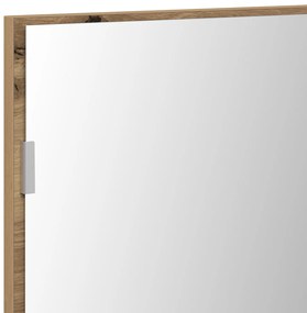 Fürdőszoba tükör szekrény LED világítással Mestergerenda tölgy 80x37 cm