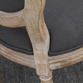 HOMCOM Étkezőszékek, 2 darabos szett, konyhai székek háttámlával, vászonhatású étkezőasztalhoz, szürke-natúr
