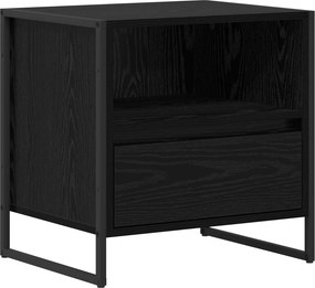 vidaXL Éjjeli asztal fiókkal Fekete tölgy 50 x 39,5 x 50 cm Faanyag