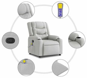 vidaXL felhőszürke szövet dönthető masszázsfotel