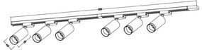 PIPE sínrendszerbe illeszthető spotlámpa 6xGU10/10W/230V, fekete