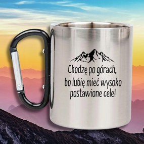 Bögre Acél Fül Karabiner Vicces Ajándék Járok A Hegyekben