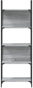 5 szintes szürke sonoma szerelt fa könyvespolc 60,5x24x166,5 cm