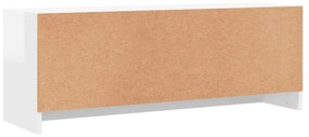 magasfényű fehér szerelt fa TV-szekrény 102x30x37,5 cm