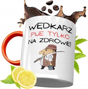 Narancssárga Bögre Horgászoknak Ajándék fényképes nyomtatással