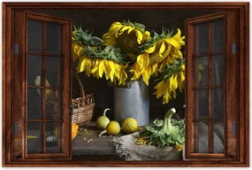 Poszterek 90x60 Napraforgók vázában