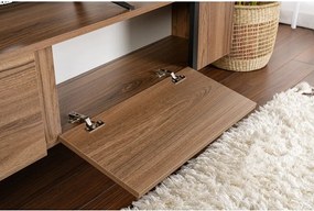 Sötét natúr színű TV-állvány diófa dekorral 180x50x29,5 cm Serenity – Kalune Design