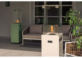 Planika Faro GAS - Kültéri gáz kandalló 142x36 cm 8kW fehér + védőborítás