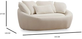 Kétszemélyes kanapé Midylano (krém). 1106650