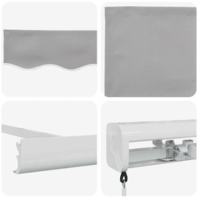 Behúzható napellenző Világosszürke 300 x 250 cm Szövet, Fém